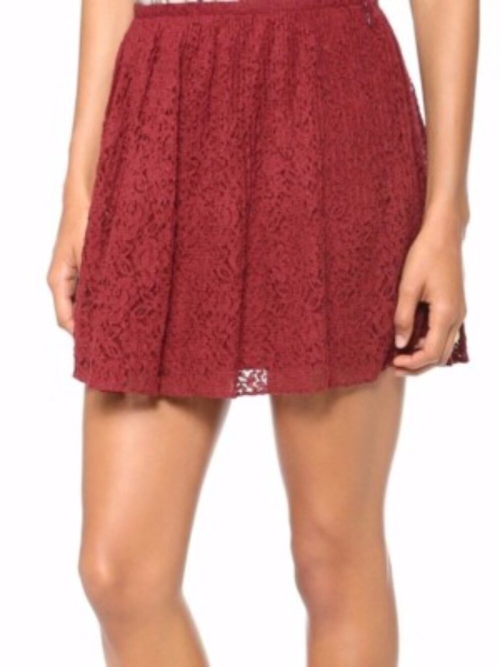 Madewell Maroon Red Lace Mini Skirt